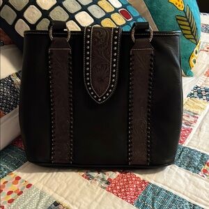 Elegant Black Leather Tote Bag